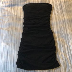 Express Strapless Ruched Mini Dress